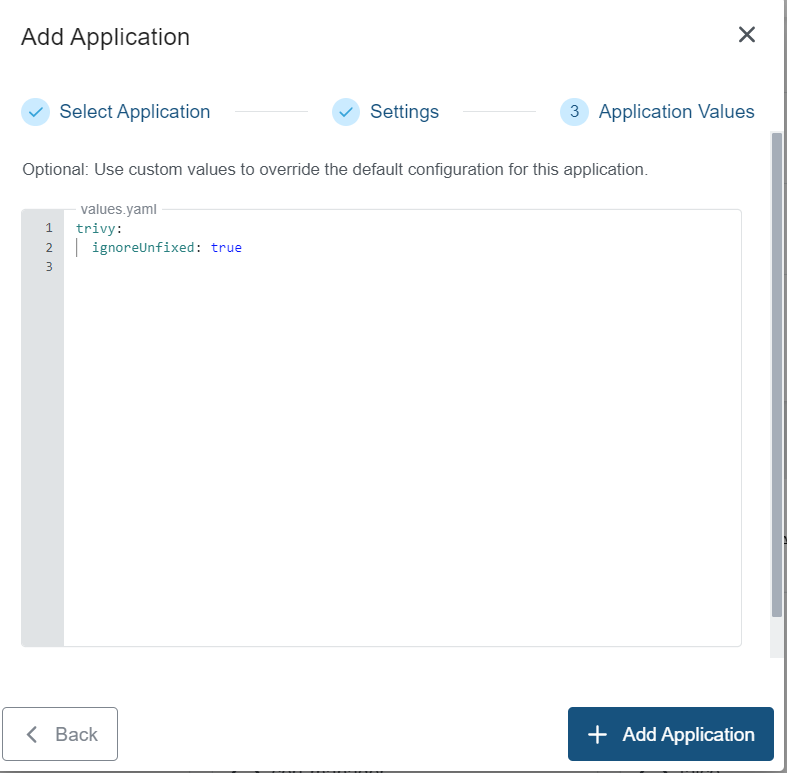 Application Values for Trivy Operator Application